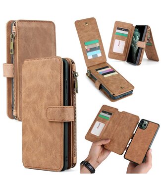 Bruin Portemonnee Bookcase Hoesje iPhone 12 (Pro)