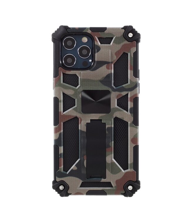 Legergroen Camouflage Hybrid Hoesje voor de iPhone 12 (Pro)