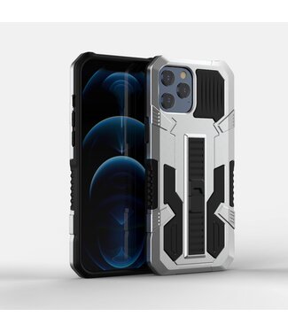 Zilver Kickstand Hybrid Hoesje iPhone 12 (Pro)