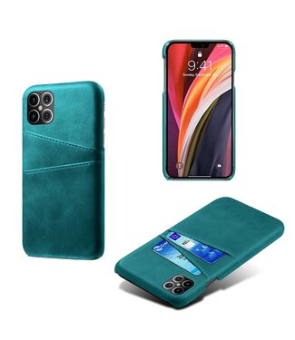 Ksq Turquoise Pasjeshouder Faux Lederen Hoesje iPhone 12 Pro Max