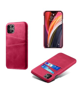 Ksq Roze Pasjeshouder Faux Lederen Hoesje iPhone 12 Pro Max