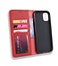 Rood Lederen Bookcase Hoesje voor de iPhone 12 Pro Max