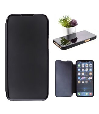 Zwart Venster Bookcase Hoesje iPhone 12 Pro Max