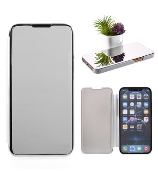 Zilver Venster Bookcase Hoesje iPhone 12 Pro Max