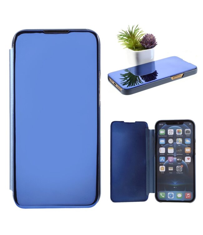 Blauw Venster Bookcase Hoesje voor de iPhone 12 Pro Max