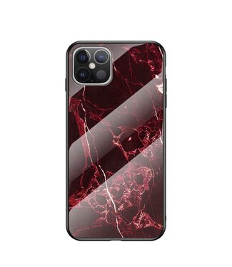 Rood Marmer Design Hybrid Hoesje iPhone 12 Pro Max