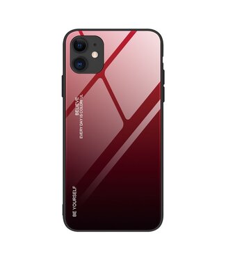 Rood / Zwart Gradient Hybrid Hoesje iPhone 12 Pro Max