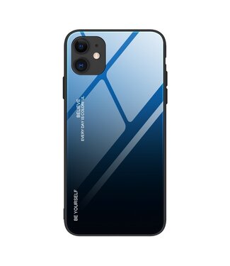 Blauw / Zwart Gradient Hybrid Hoesje iPhone 12 Pro Max