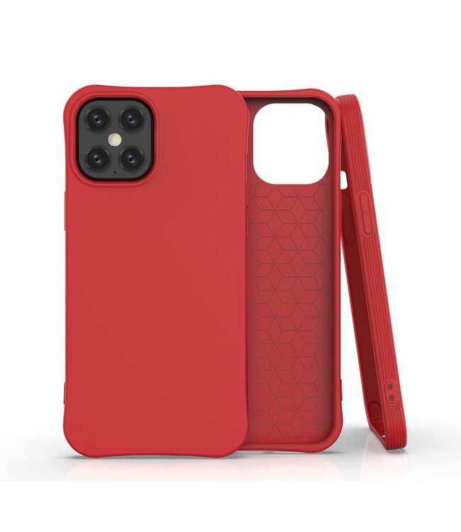 Rood Mat TPU Hoesje voor de iPhone 12 Pro Max