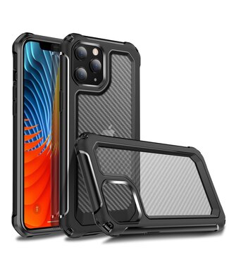 Zwart Carbon Hybrid Hoesje iPhone 12 Pro Max