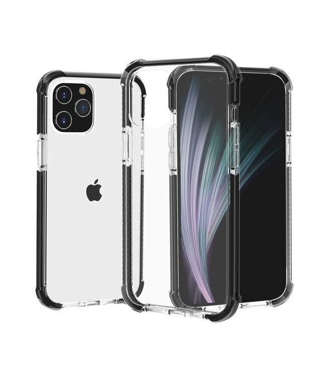 Transparant Zwart Valbestendig Hybrid Hoesje voor de iPhone 12 Pro Max