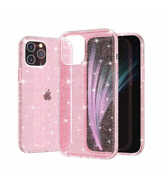 Roze Glitter Hybrid Hoesje iPhone 12 Pro Max