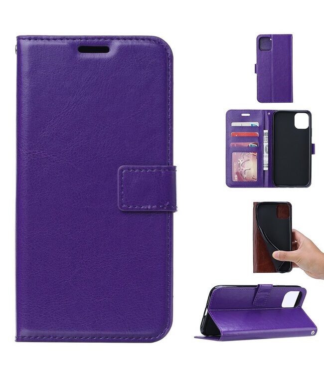 Paars Wallet Bookcase Hoesje voor de iPhone 12 Pro Max