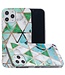 Wit / Cyaan Marmer Design TPU Hoesje voor de iPhone 12 Pro Max