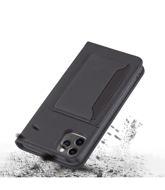 Zwart Wallet Faux Lederen Hoesje voor de iPhone 12 Pro Max