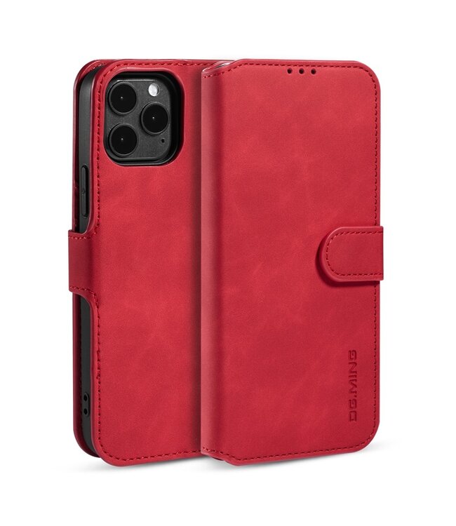 DG.Ming Rood Wallet Bookcase Hoesje voor de iPhone 12 Pro Max