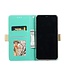 Turquoise Kanten Design Bookcase Hoesje voor de iPhone 12 Pro Max