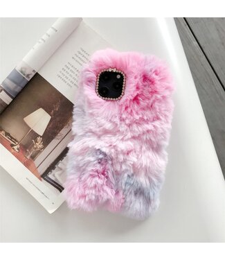 Roze Pluche TPU Hoesje iPhone 12 Pro Max