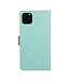 Turquoise Kanten Bloemen Bookcase Hoesje voor de iPhone 12 (Pro)