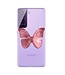 Roze Vlinder TPU Hoesje voor de Samsung Galaxy S21 FE