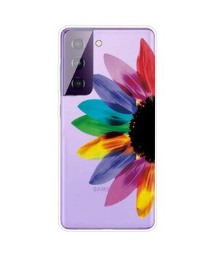 Kleurrijke Bloem TPU Hoesje Samsung Galaxy S21 FE