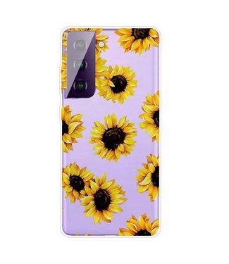 Zonnebloemen TPU Hoesje Samsung Galaxy S21 FE