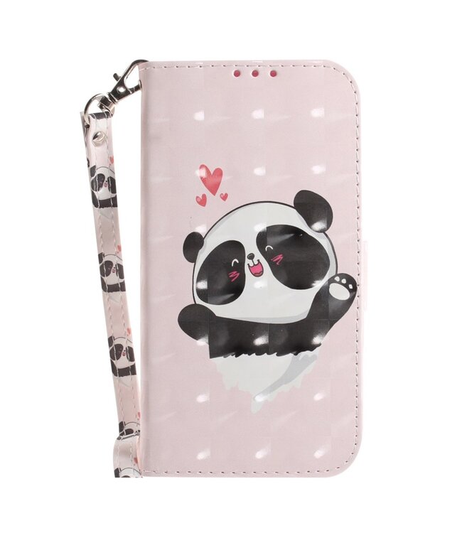 Verliefde Panda Bookcase Hoesje voor de Samsung Galaxy S21 FE