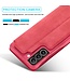 LC.IMEEKE Rood Retro Bookcase Hoesje voor de Samsung Galaxy S21 FE