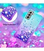 Blauw / Paars Glitter TPU Hoesje voor de Samsung Galaxy S21 FE