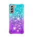 Blauw / Paars Glitter TPU Hoesje voor de Samsung Galaxy S21 FE