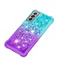 Blauw / Paars Glitter TPU Hoesje voor de Samsung Galaxy S21 FE