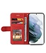 Rood Split Lederen Bookcase Hoesje voor de Samsung Galaxy S21 FE