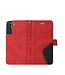 Rood Split Lederen Bookcase Hoesje voor de Samsung Galaxy S21 FE