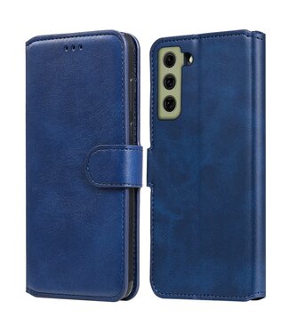 Blauw Krasbestendig Bookcase Hoesje Samsung Galaxy S21 FE