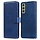 Blauw Krasbestendig Bookcase Hoesje voor de Samsung Galaxy S21 FE