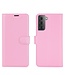 Roze Lychee Bookcase Hoesje voor de Samsung Galaxy S21