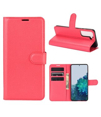 Rood Lychee Bookcase Hoesje Samsung Galaxy S21