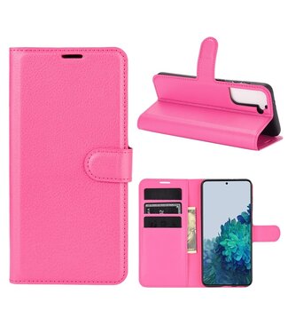 Roze Lychee Bookcase Hoesje Samsung Galaxy S21