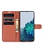 Bruin Lychee Bookcase Hoesje voor de Samsung Galaxy S21