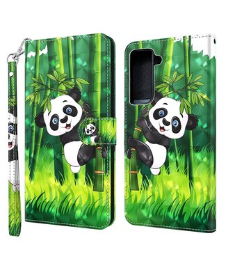 Kleine Panda Bookcase Hoesje Samsung Galaxy S21