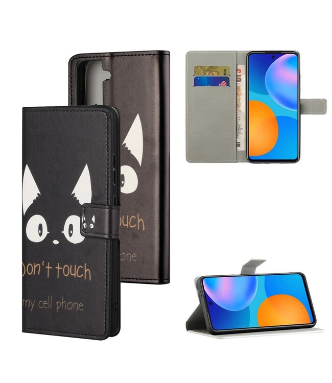 Don't Touch My Phone Bookcase Hoesje voor de Samsung Galaxy S21