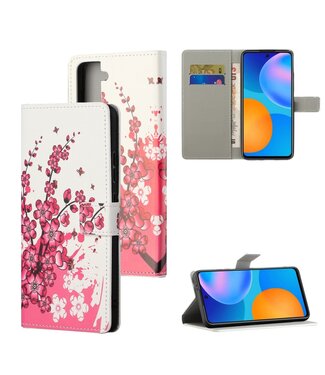 Roze Bloesem Bookcase Hoesje Samsung Galaxy S21