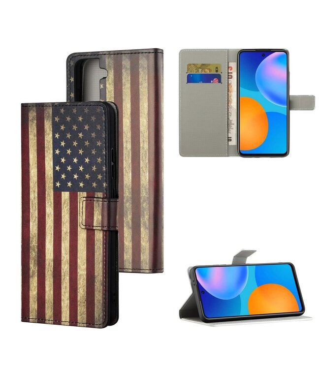 Vlag USA Bookcase Hoesje voor de Samsung Galaxy S21
