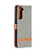 Grijs Jeans Bookcase Hoesje voor de Samsung Galaxy S21