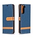 Blauw Jeans Bookcase Hoesje voor de Samsung Galaxy S21