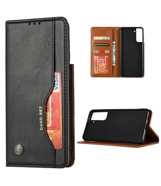 Zwart Wallet Bookcase Hoesje Samsung Galaxy S21