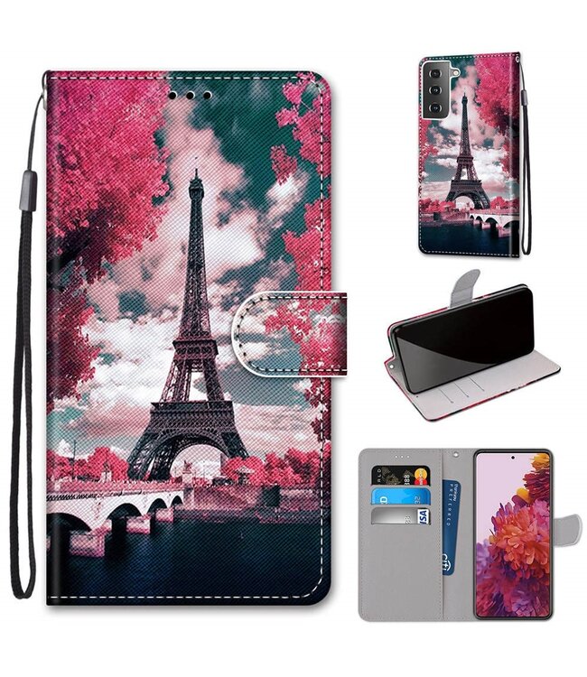 Eiffeltoren Bookcase Hoesje voor de Samsung Galaxy S21