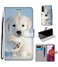 Witte puppy Bookcase Hoesje voor de Samsung Galaxy S21