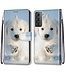 Witte puppy Bookcase Hoesje voor de Samsung Galaxy S21