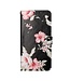 Roze Bloemen Bookcase Hoesje voor de Samsung Galaxy S21